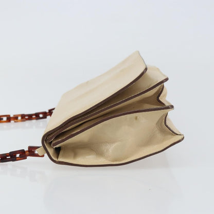 Prada Flap Shoulder Bag Leather, BEIGE, LEATHER, Shoulder bag