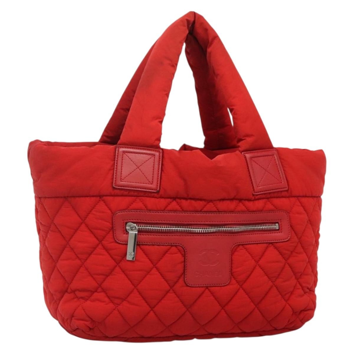 Chanel Coco Cocoon Reversible Tote Quilted Nylon, RED, NYLON, Tote bag