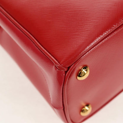 Prada Galleria Double Zip Tote Vernice Saffiano Leather, RED, LEATHER, Handbag