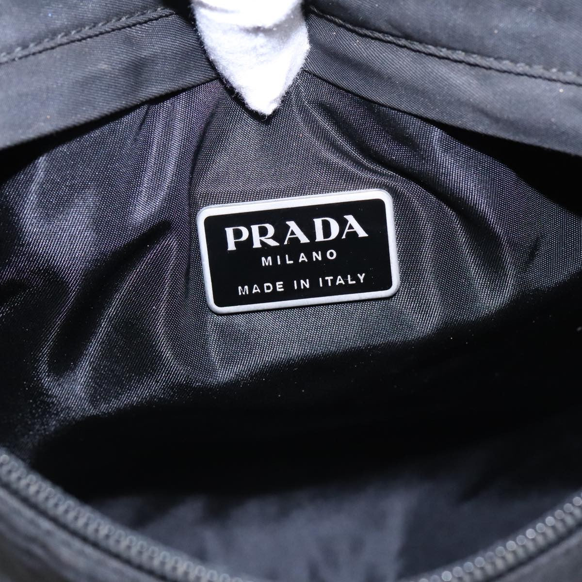 Prada Flat Messenger Bag Tessuto, BLACK, NYLON, Shoulder bag