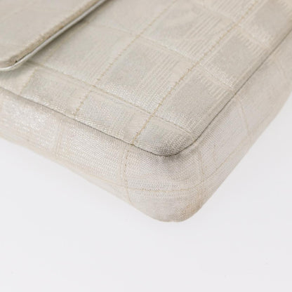 Chanel Travel Line Flap Bag Canvas, SILVER, CANVAS, Shoulder bag