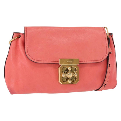 Chloe Elsie Crossbody Bag Leather, PINK, LEATHER, Shoulder bag