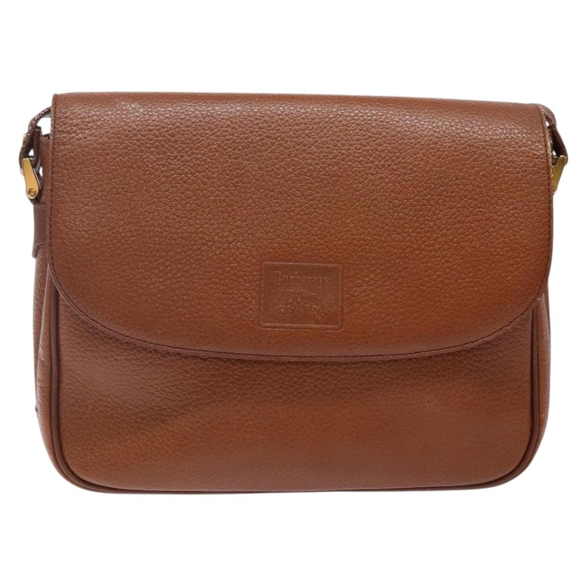Burberry Flap Shoulder Bag Leather, BROWN, LEATHER, Shoulder bag