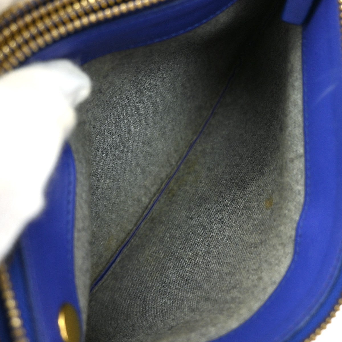 Celine Trio Crossbody Bag Leather, BLUE, LEATHER, Shoulder bag