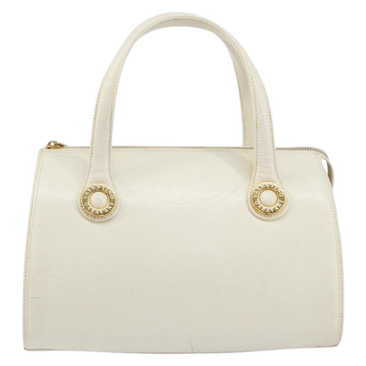 Valentino Garavani Vintage Handbag Leather, WHITE, LEATHER, Handbag