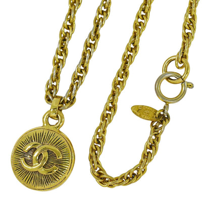 Chanel Vintage Medallion Necklace Metal, GOLD, GOLD_PLATED, Necklace