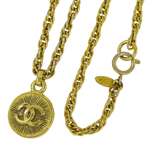 Chanel Vintage Medallion Necklace Metal, GOLD, GOLD_PLATED, Necklace