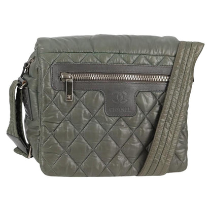 Chanel Coco Cocoon Messenger Bag Quilted Nylon, KHAKI, NYLON, Crossbody bag