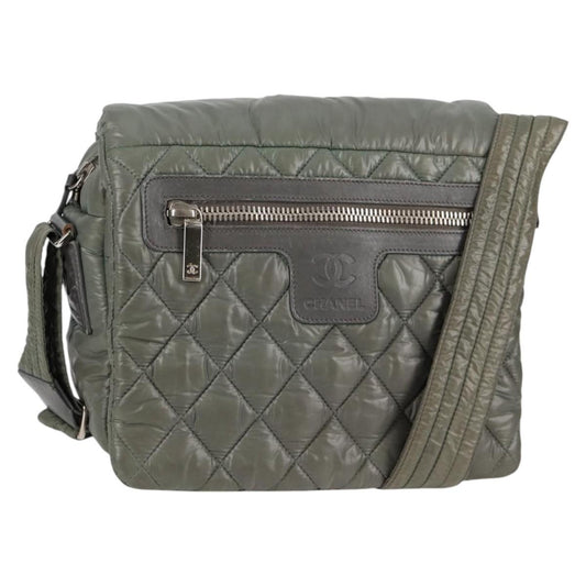Chanel Coco Cocoon Messenger Bag Quilted Nylon, KHAKI, NYLON, Crossbody bag