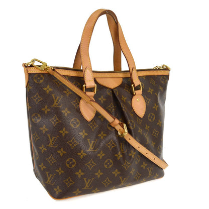 Louis Vuitton Palermo Handbag Monogram Canvas, BROWN, CANVAS, Tote bag