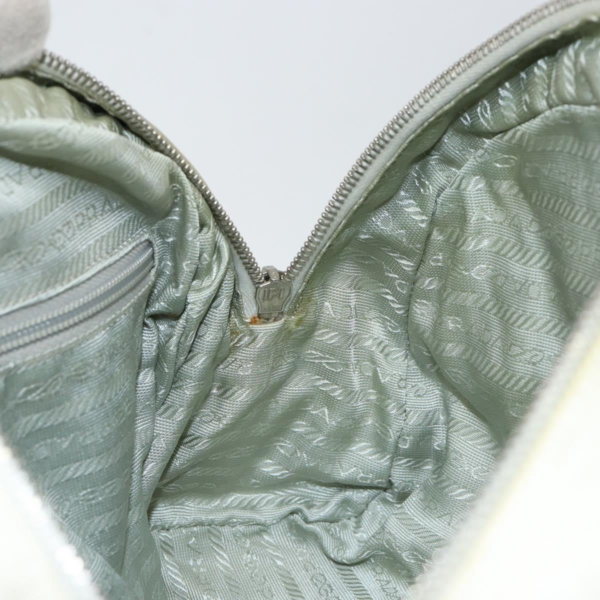 Prada Vintage Zip Handbag Tessuto, SILVER, NYLON, Handbag