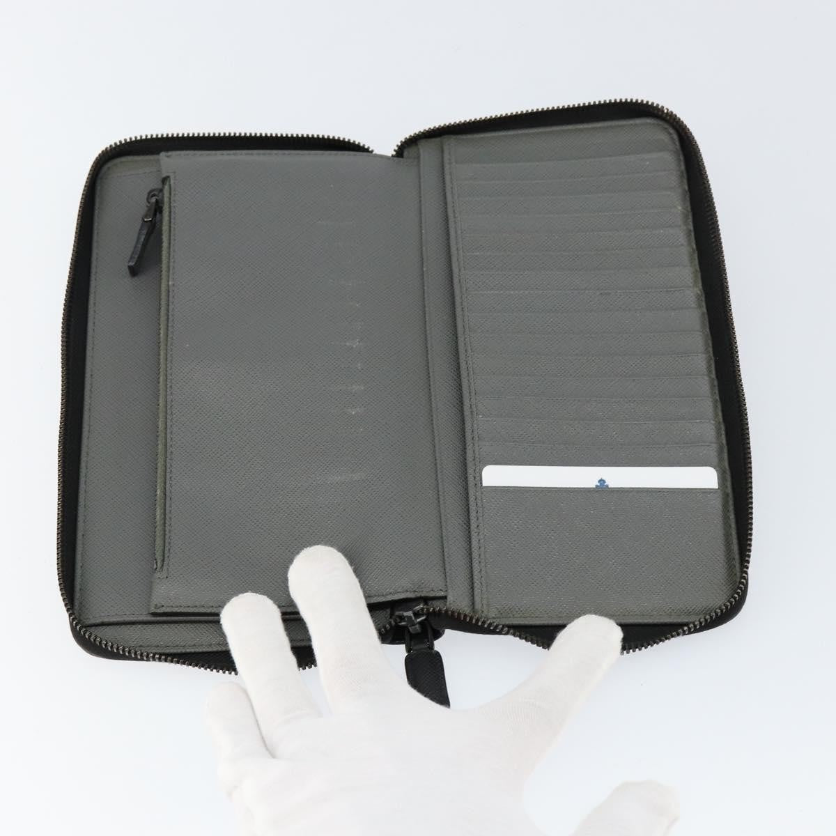 Prada Saffiano Wallet Leather, BLACK, LEATHER, Wallets