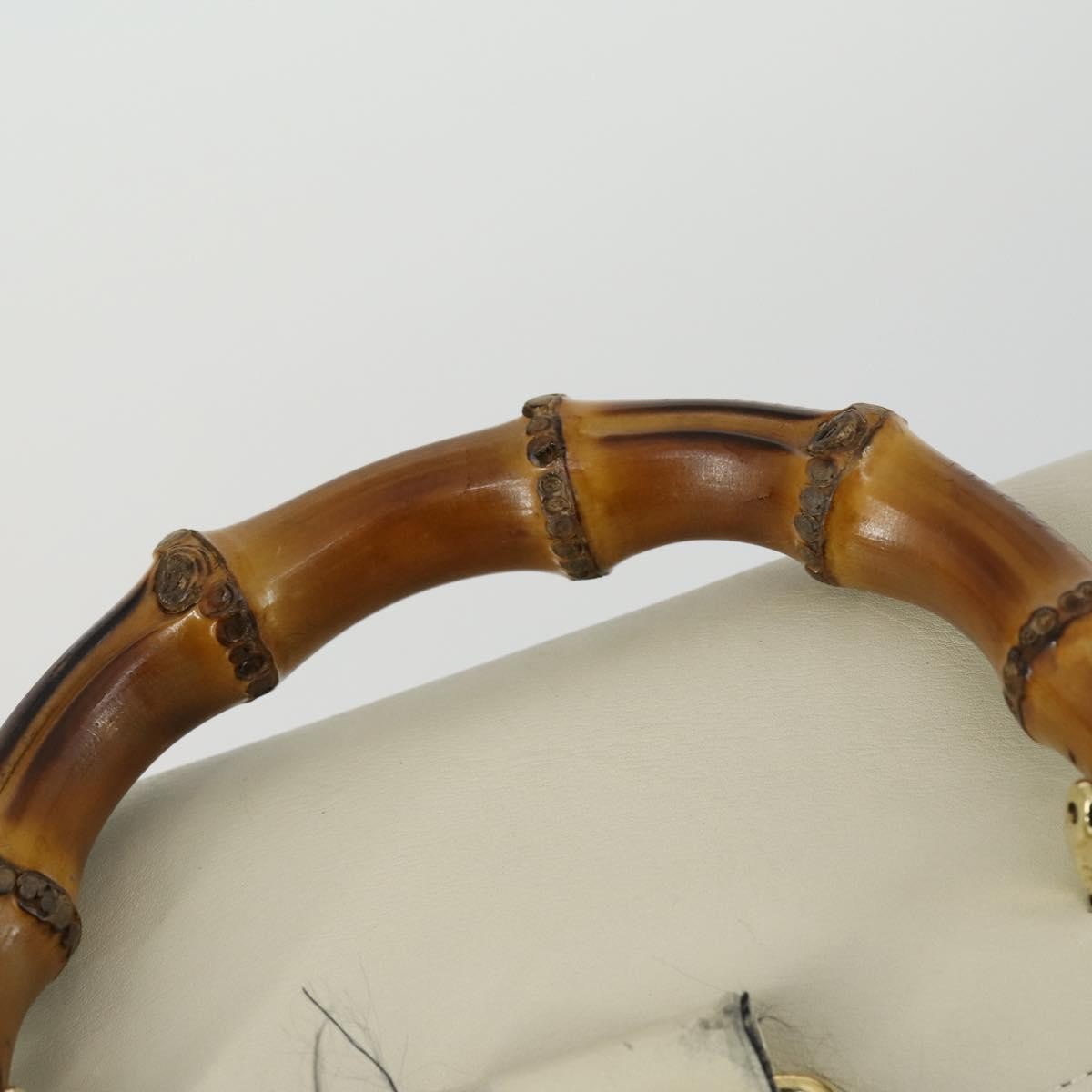 Gucci Vintage Bamboo Backpack Leather, BEIGE, LEATHER, Backpack