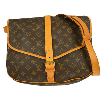 Louis Vuitton Saumur Handbag Monogram Canvas, Brown, Canvas, Shoulder Bag