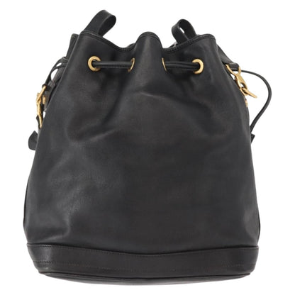 Gucci Vintage Drawstring Shoulder Bag Leather, BLACK, LEATHER, Shoulder bag