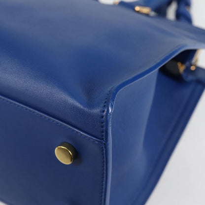 Saint Laurent Monogram Cabas Leather, BLUE, LEATHER, Handbag