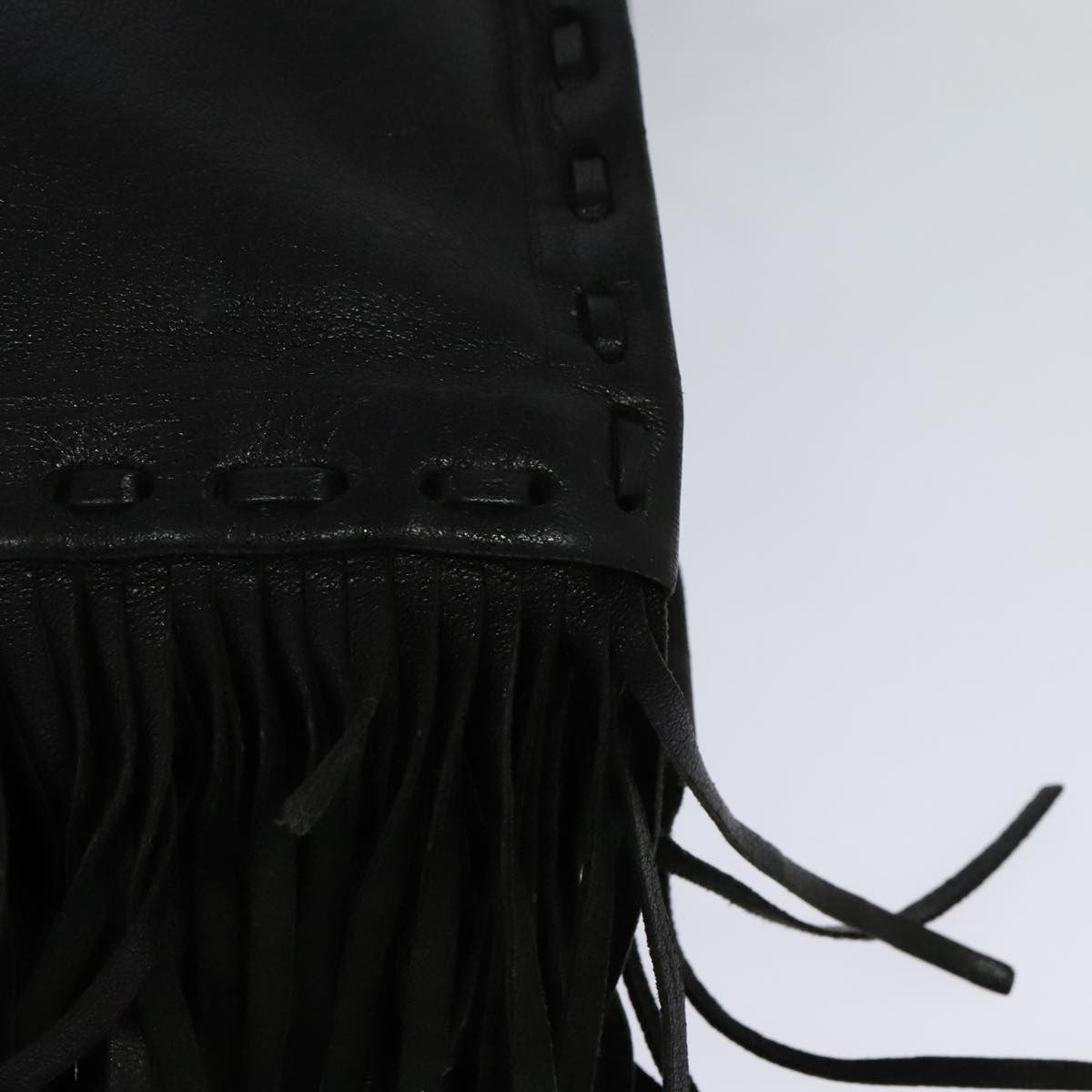 Prada Fringe Flap Crossbody Bag Leather, BLACK, LEATHER, Shoulder bag