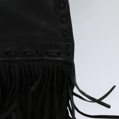 Prada Fringe Flap Crossbody Bag Leather, BLACK, LEATHER, Shoulder bag