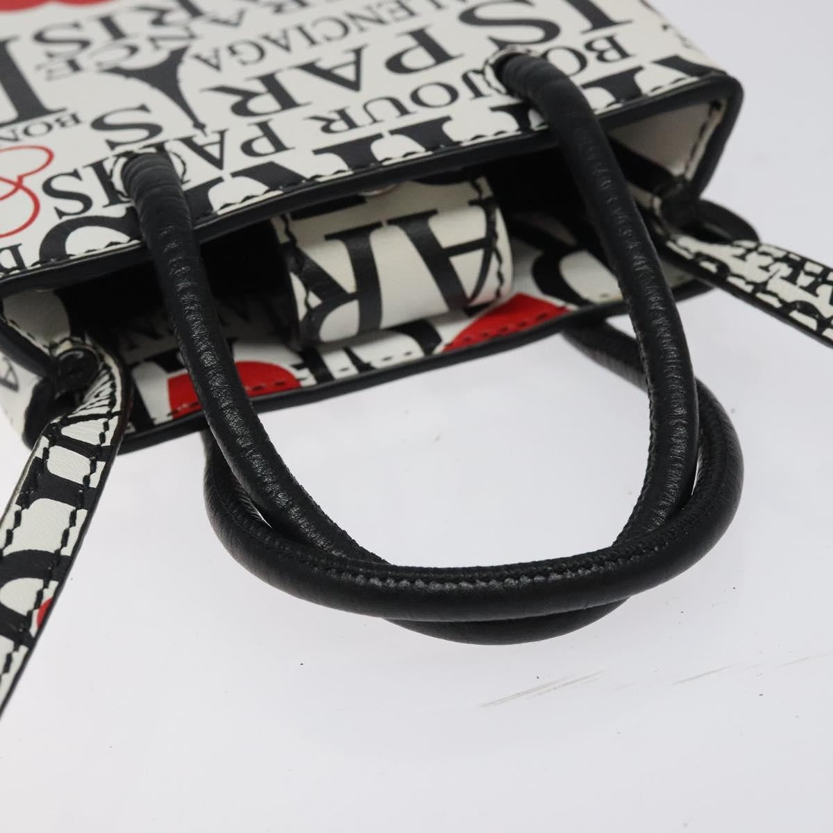 Balenciaga Shopping Phone Holder Printed Leather, WHITE, LEATHER, Tech accessory