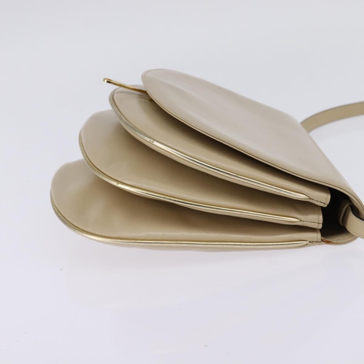 Salvatore Ferragamo Vintage Shoulder Bag Leather, BEIGE, LEATHER, Shoulder bag