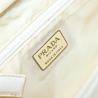 Prada Vintage Shoulder Bag Leather, WHITE, LEATHER, Shoulder bag