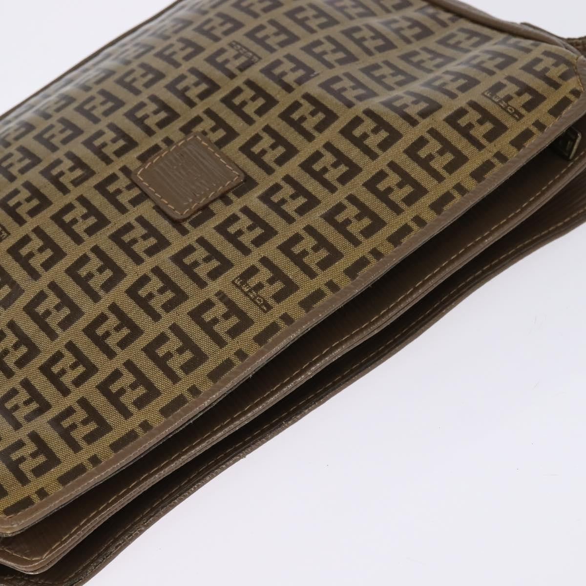 Fendi Vintage Zip Crossbody Bag Zucchino Canvas, BEIGE, CANVAS, Shoulder bag