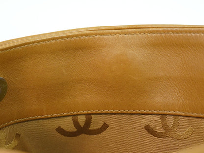 Chanel Vintage CC Tote Leather, BROWN, LEATHER, Tote bag