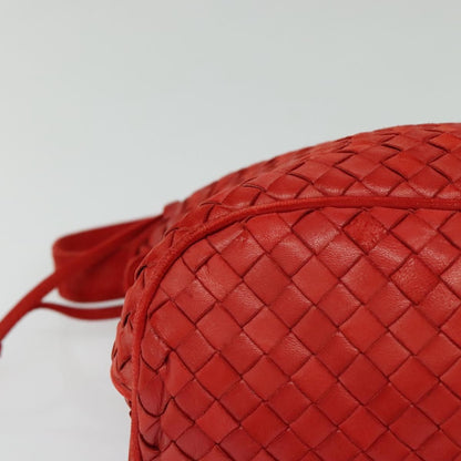 Bottega Veneta Drawstring Tassel Bucket Bag Intrecciato Nappa, RED, LEATHER, Shoulder bag