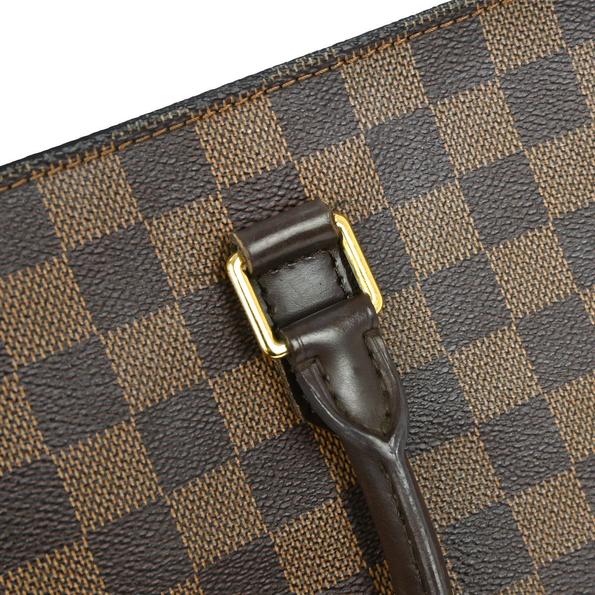 Louis Vuitton Sac Plat Bag Damier, BROWN, CANVAS, Tote bag