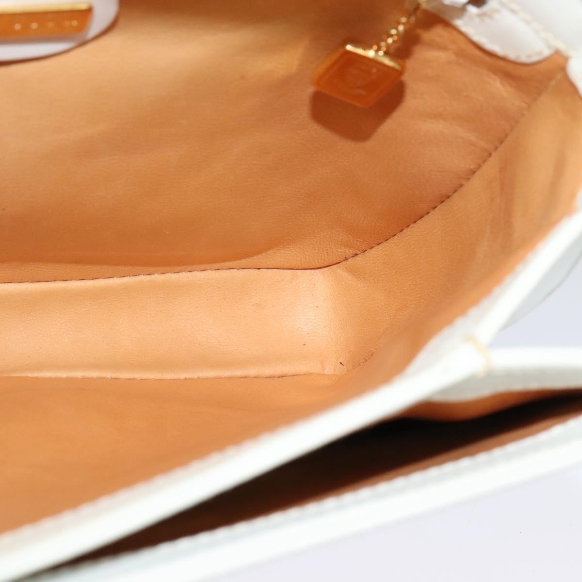 Gucci Vintage Flap Crossbody Bag Leather, WHITE, LEATHER, Shoulder bag