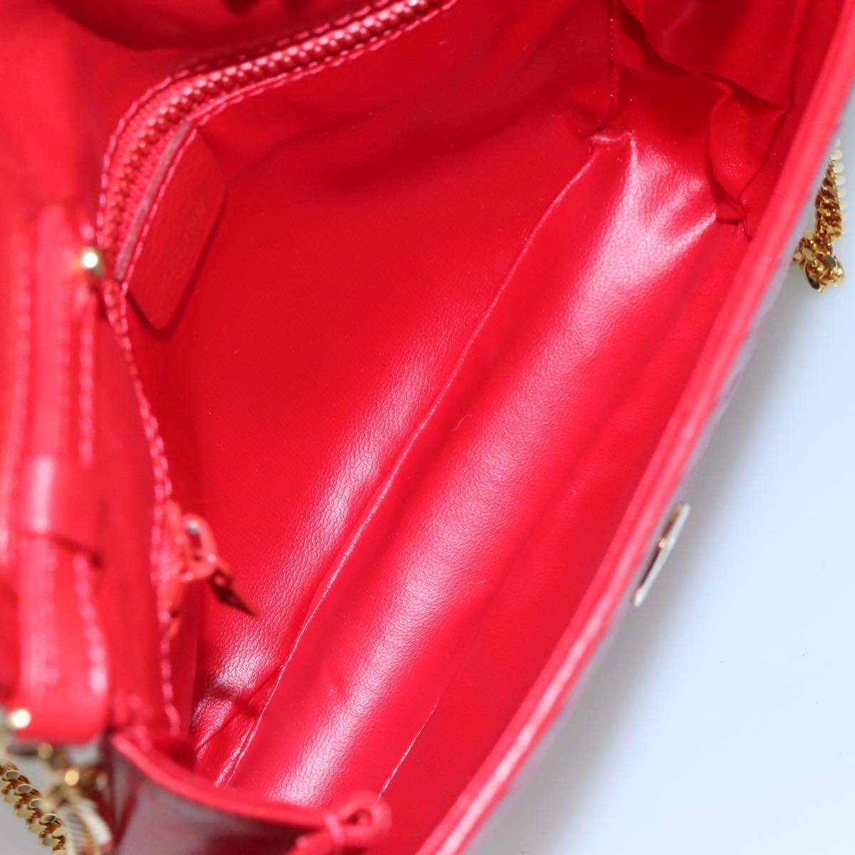 Celine Chain Shoulder Bag Leather, RED, LEATHER, Shoulder bag