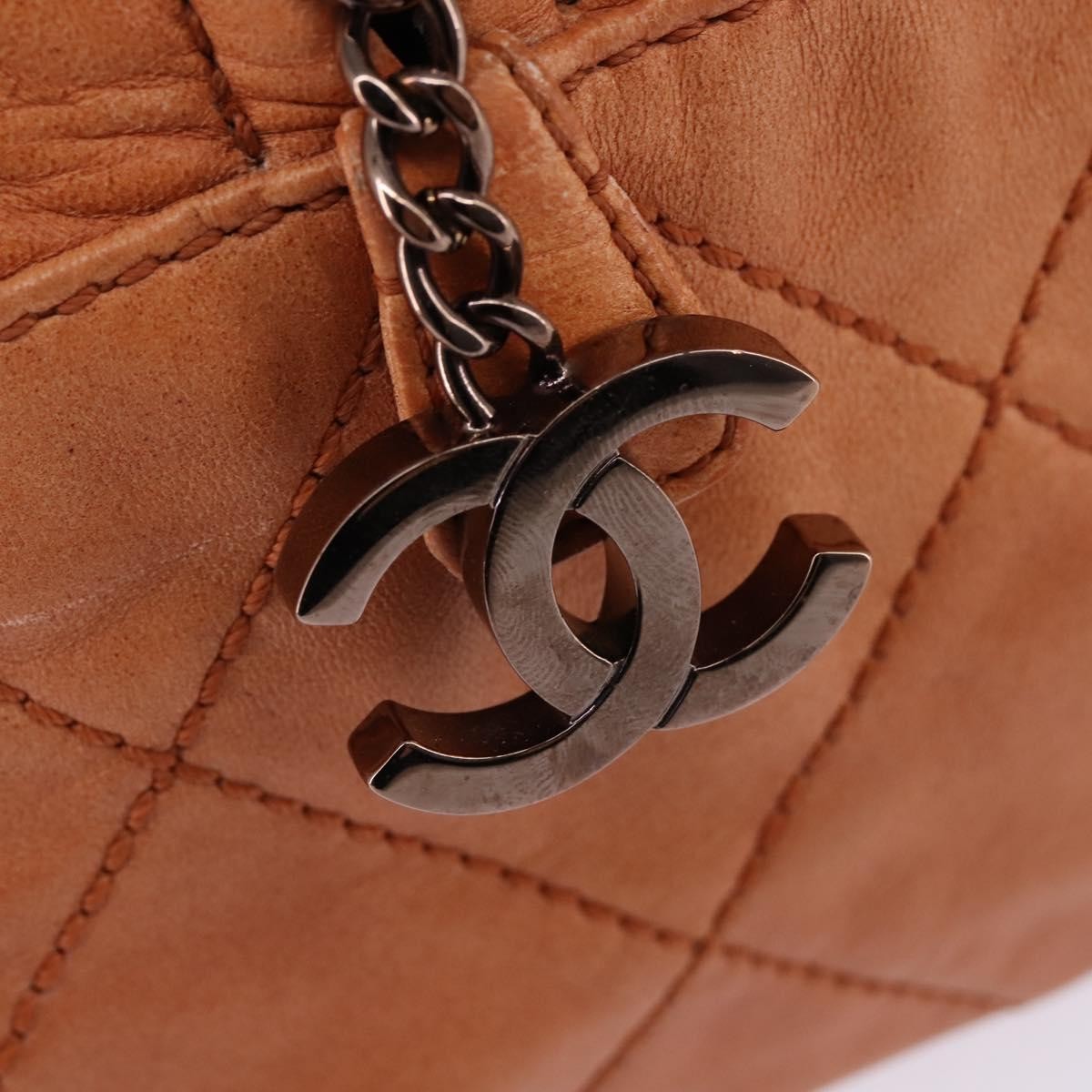 Chanel Cloudy Bundle Bowler Bag Quilted Lambskin, BROWN, LEATHER, Handbag