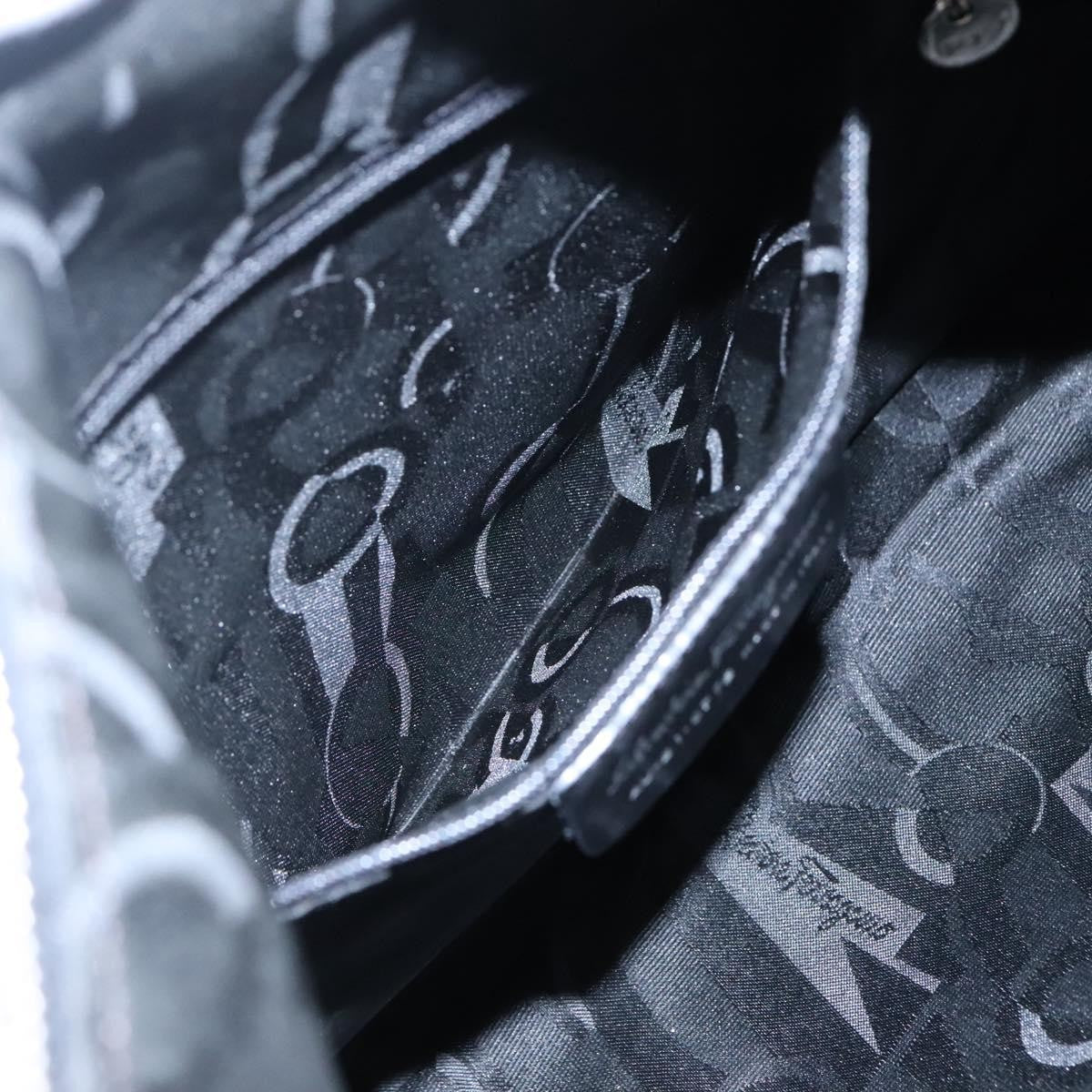 Salvatore Ferragamo Vintage Shoulder Bag Canvas, GRAY, CANVAS, Shoulder bag