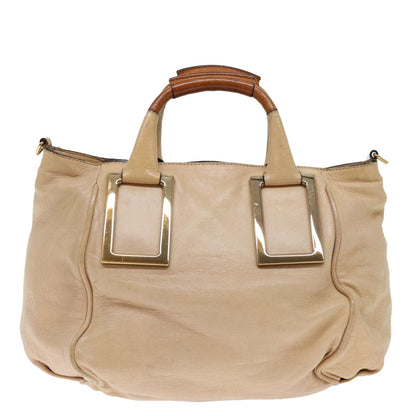 Chloe Ethel Tote Leather, BEIGE, LEATHER, Tote bag