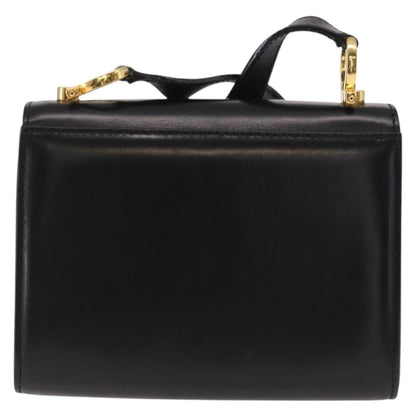 Salvatore Ferragamo Gancini Shoulder Bag Leather, BLACK, LEATHER, Shoulder bag