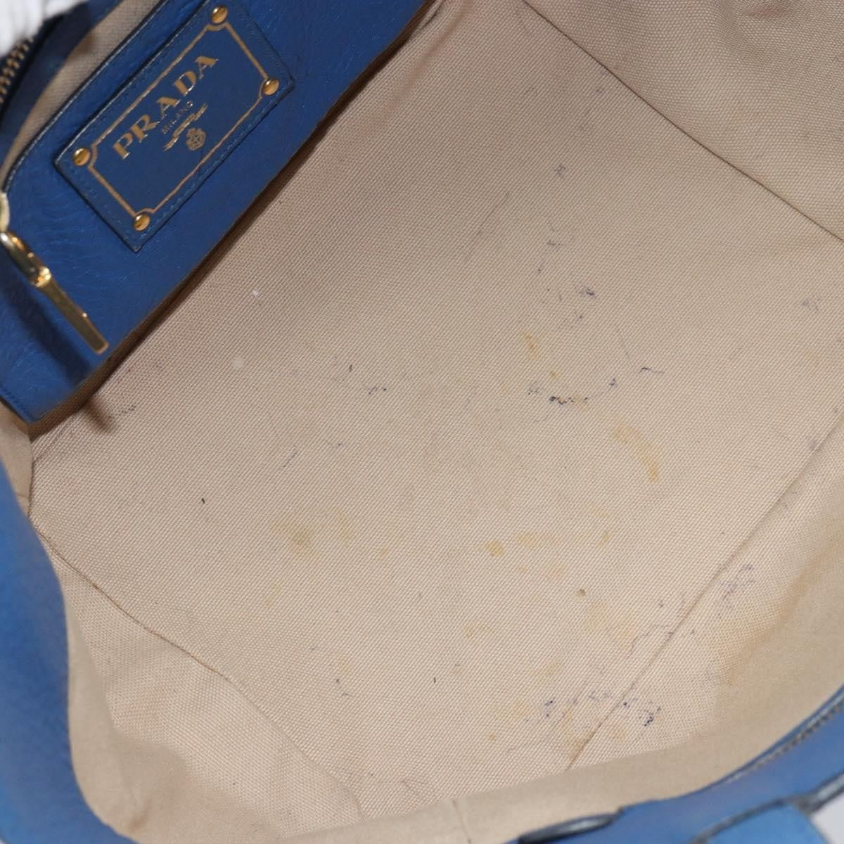 Prada Tote Vitello Daino Vitello Daino, BLUE, LEATHER, Tote bag