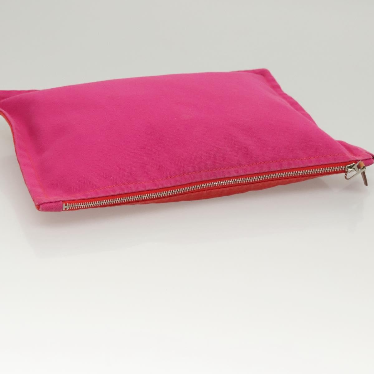 Hermes Bora Bora Pouch Toile, PINK, CANVAS, Clutche & pouche