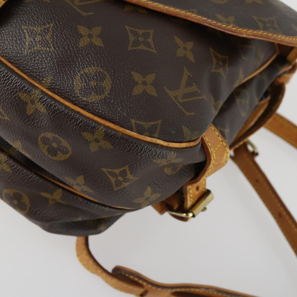 Louis Vuitton Saumur Handbag Monogram Canvas, BROWN, CANVAS, Handbag