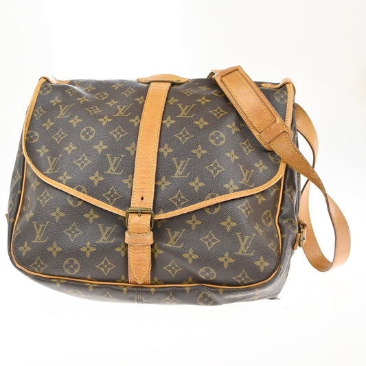 Louis Vuitton Saumur Handbag Monogram Canvas, BROWN, CANVAS, Shoulder bag