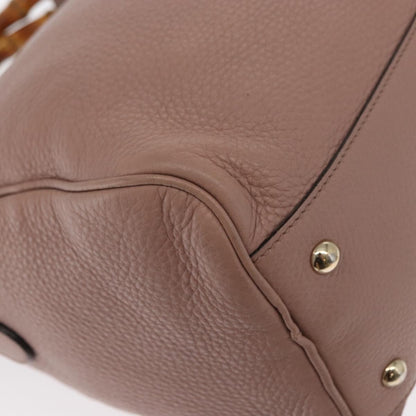 Gucci Bamboo Shopper Tote Leather, PINK, LEATHER, Handbag