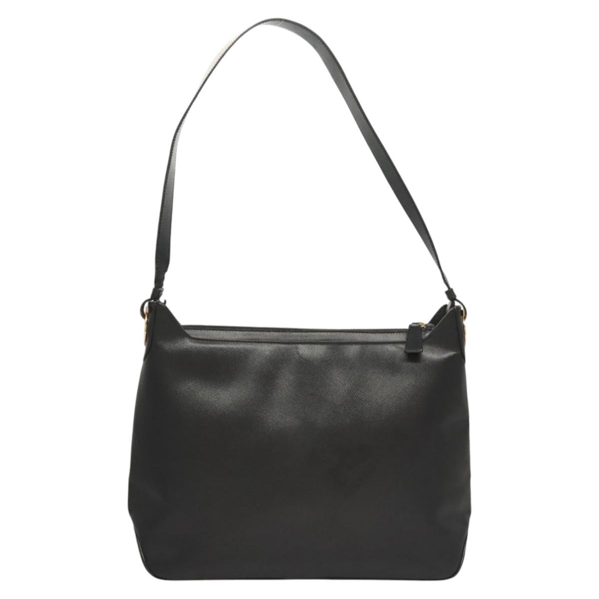 Salvatore Ferragamo Gancini Shoulder Bag Leather, BLACK, LEATHER, Shoulder bag