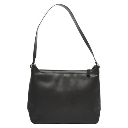 Salvatore Ferragamo Gancini Shoulder Bag Leather, BLACK, LEATHER, Shoulder bag