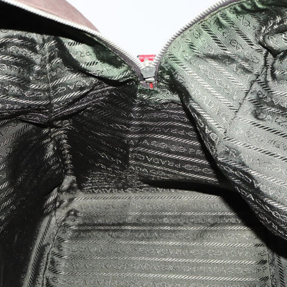 Prada Bowler Bag Canvas with Leather, BROWN, CANVAS, Travel bag