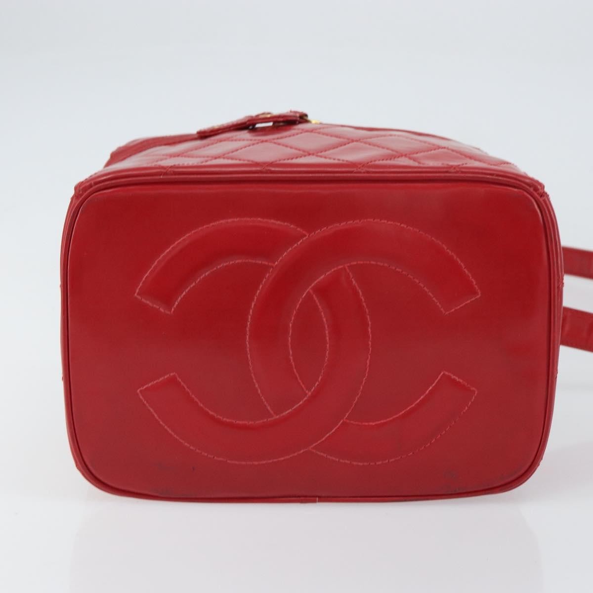 Chanel Vintage Vanity Case Patent, RED, PATENT_LEATHER, Handbag