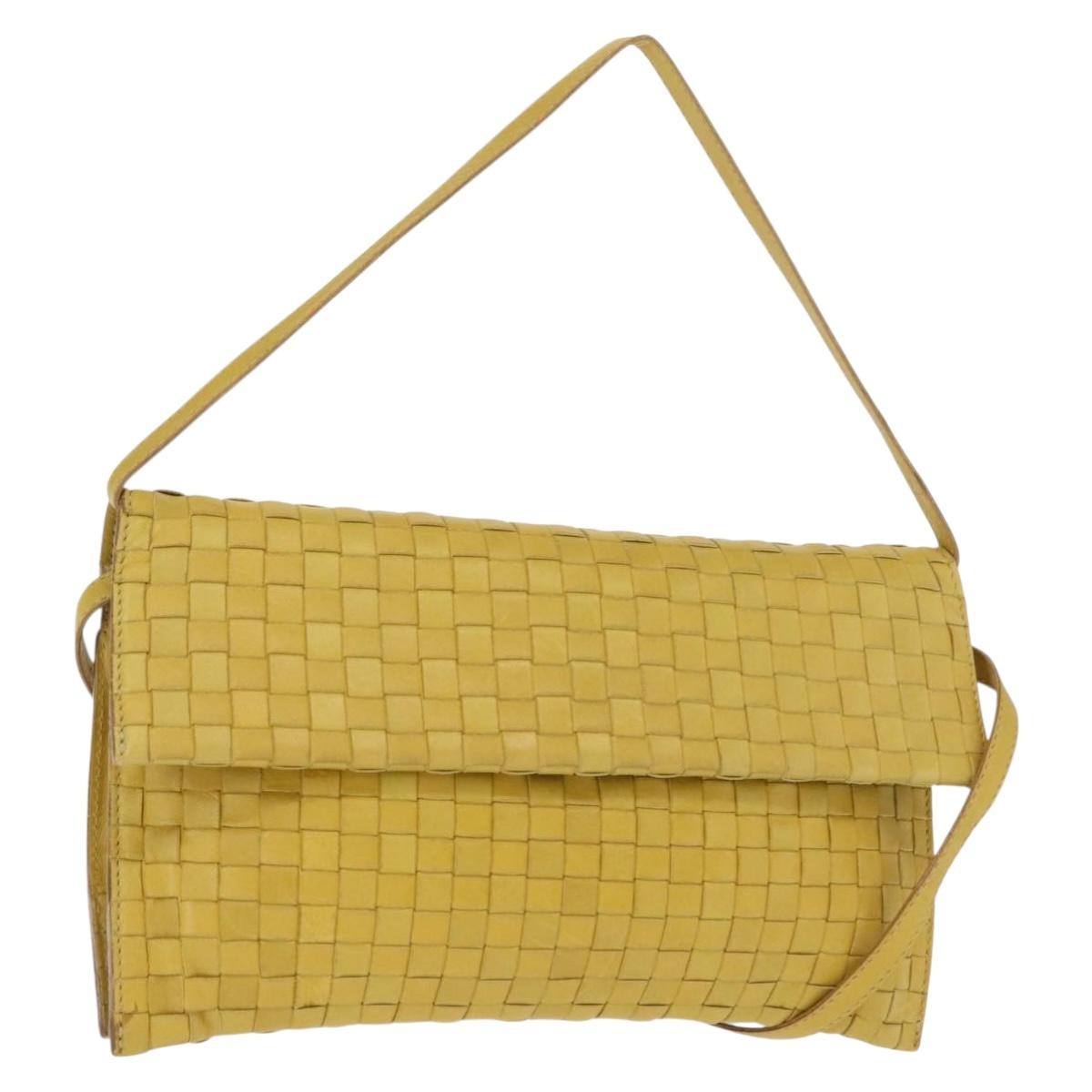 Bottega Veneta Intrecciato Leather, YELLOW, LEATHER, Shoulder bag