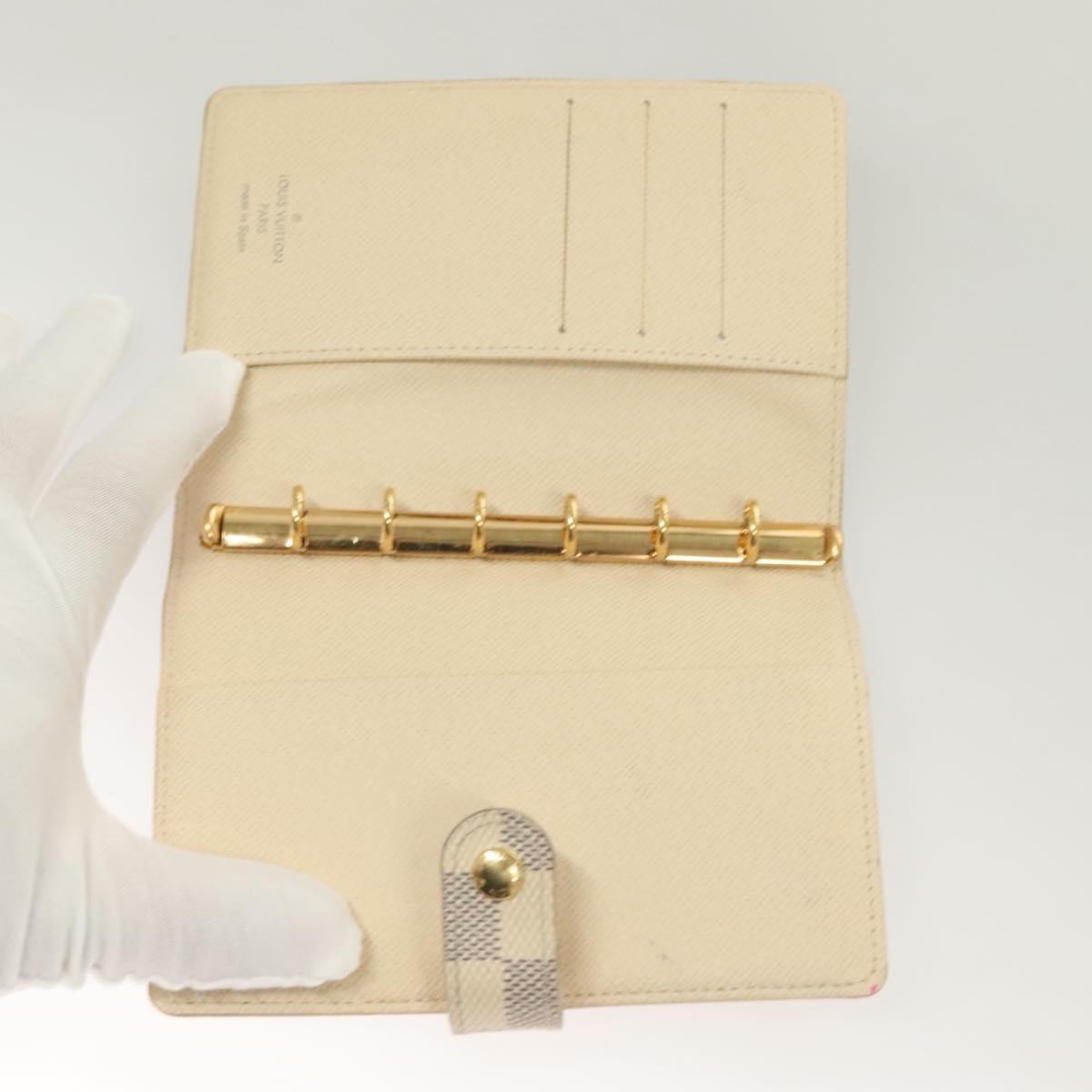 Louis Vuitton Agenda Cover Damier Azur, WHITE, CANVAS, Tech accessory