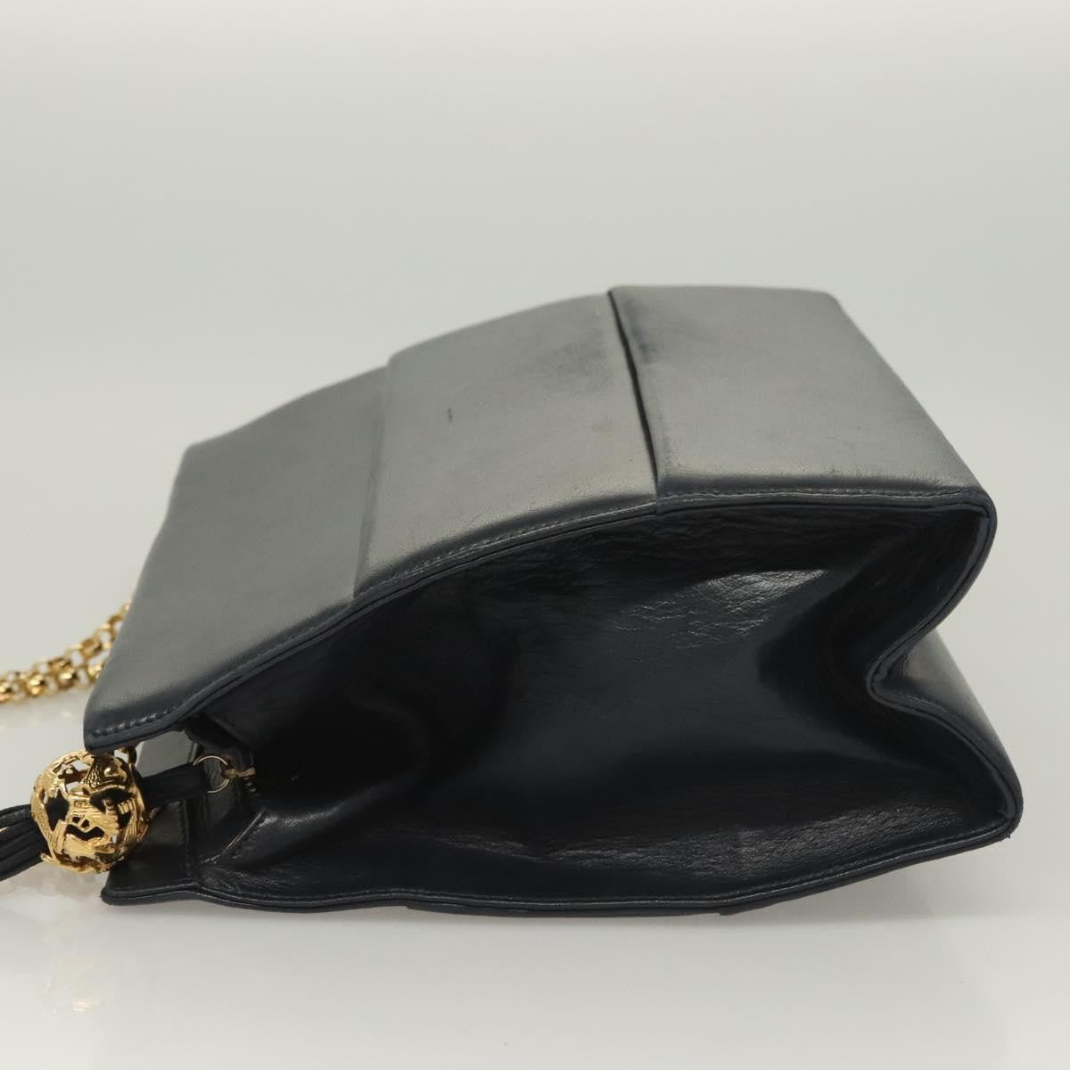 Salvatore Ferragamo Chain Shoulder Bag Leather, NAVY, LEATHER, Shoulder bag