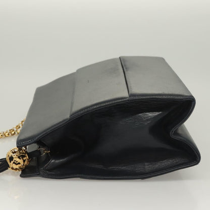 Salvatore Ferragamo Chain Shoulder Bag Leather, NAVY, LEATHER, Shoulder bag