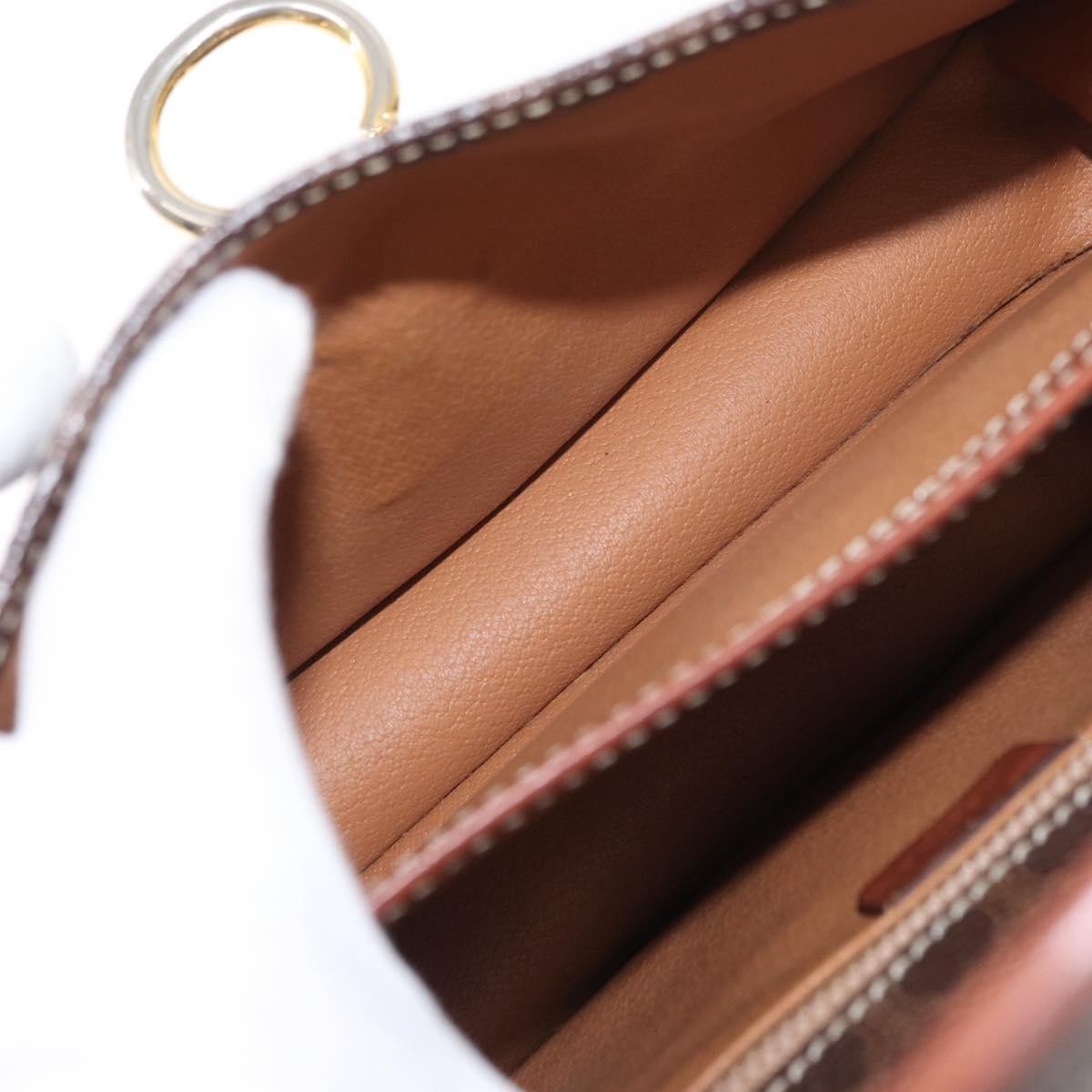 Celine Vintage Macadam Shoulder Bag Canvas, BROWN, CANVAS, Shoulder bag