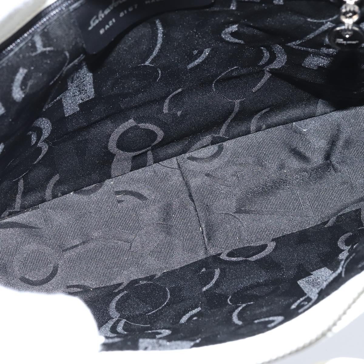 Salvatore Ferragamo Gancini handbag Leather, WHITE, LEATHER, Handbag